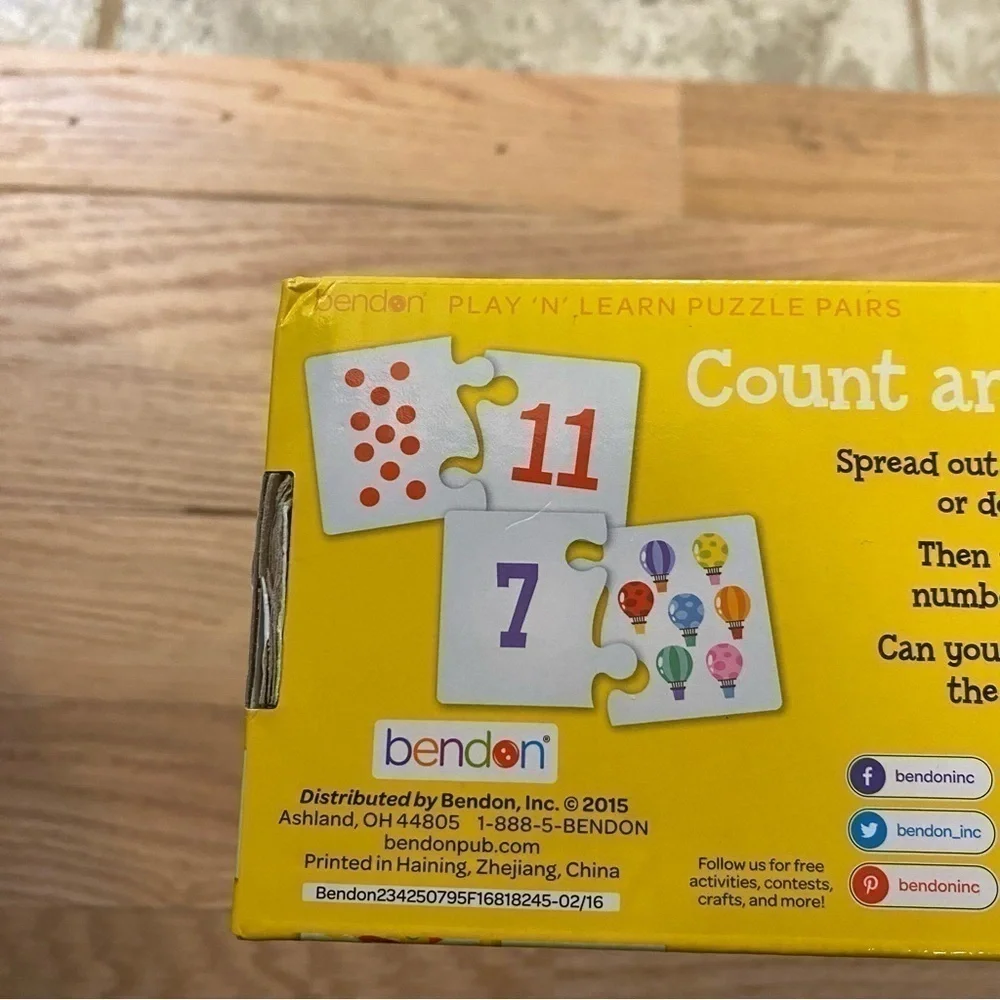 Number Counting Puzzle Play N’ Learn Count and Match